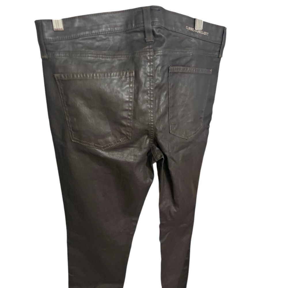 Current/Elliott Coated gray brown ankle skinny jeans 30 mid to low rise - Picture 3 of 14